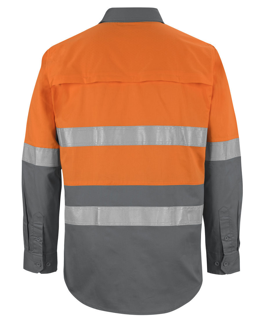 6DNWL JB's Hi Vis LS (D+N) 150G Work Shirt - Image 3
