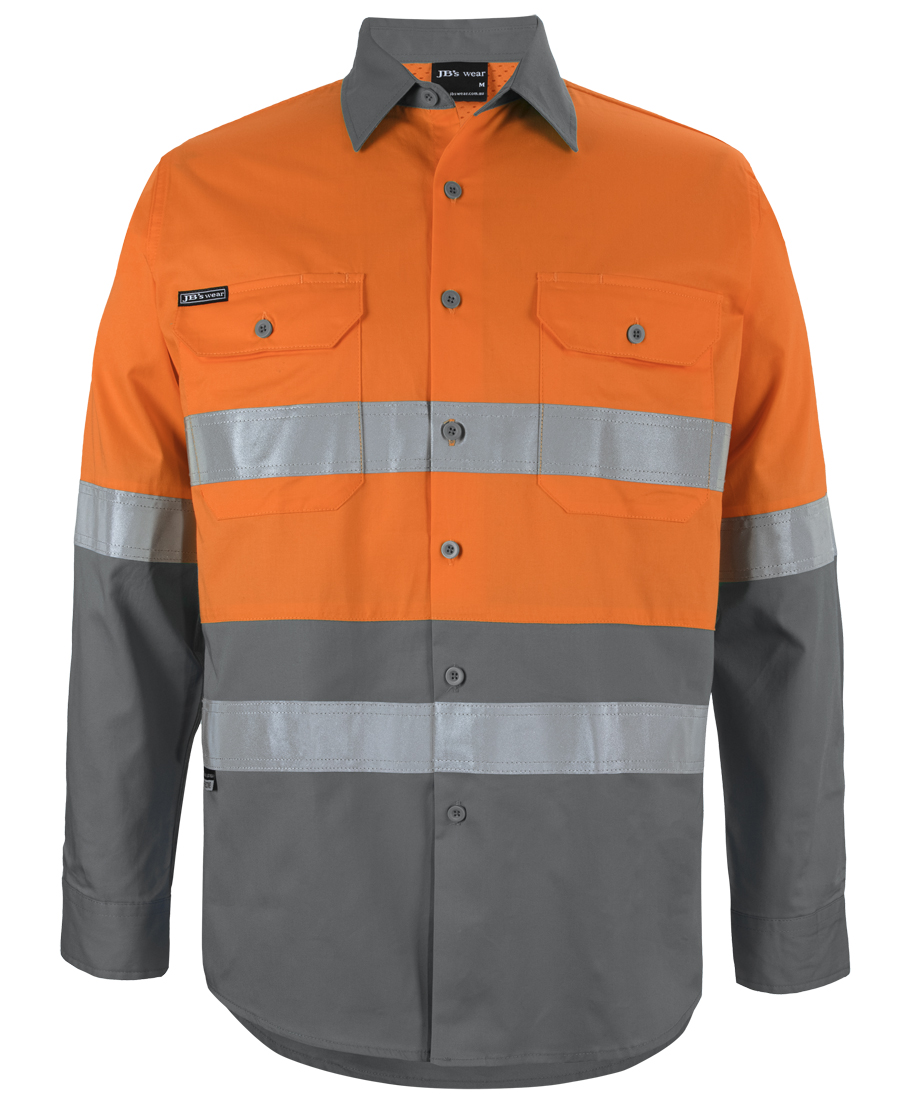 6DNWL JB's Hi Vis LS (D+N) 150G Work Shirt - Image 4