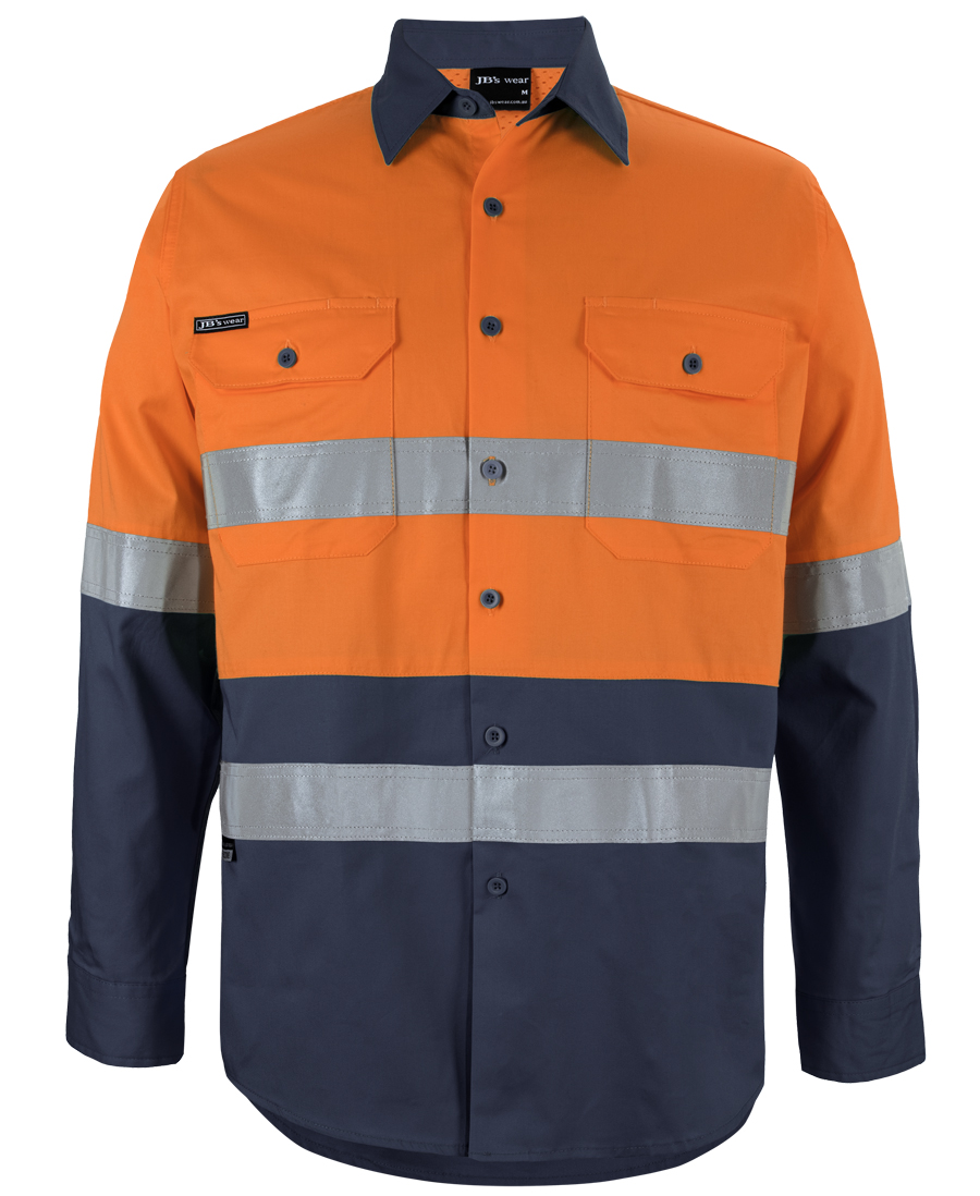 6DNWL JB's Hi Vis LS (D+N) 150G Work Shirt - Image 6