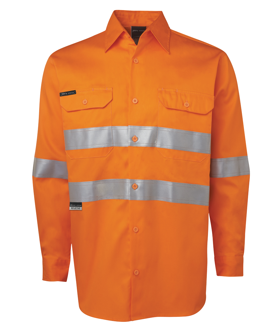 6DNWL JB's Hi Vis LS (D+N) 150G Work Shirt - Image 8