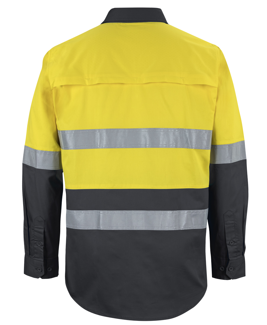6DNWL JB's Hi Vis LS (D+N) 150G Work Shirt - Image 9