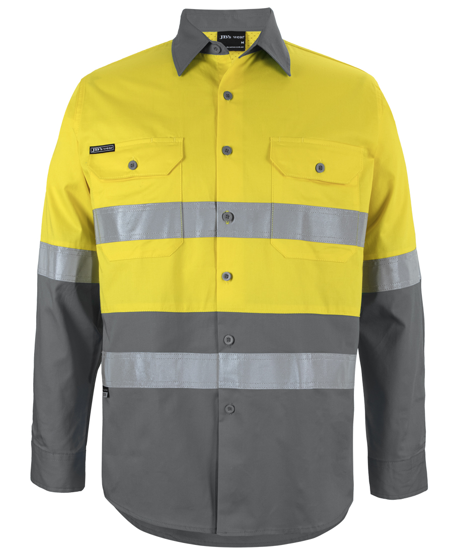 6DNWL JB's Hi Vis LS (D+N) 150G Work Shirt - Image 16