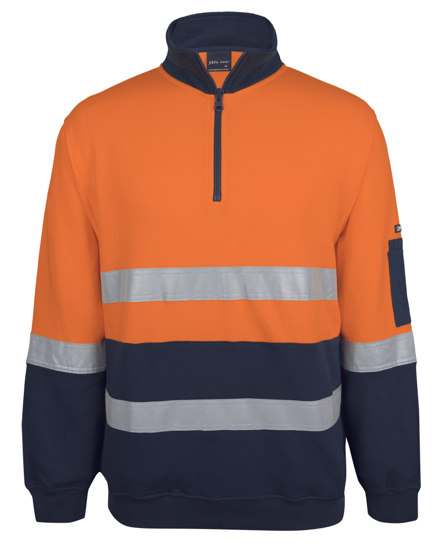 6DVFM JB's Hi Vis (D+N) 310 Cotton 1/2 Zip Fleece