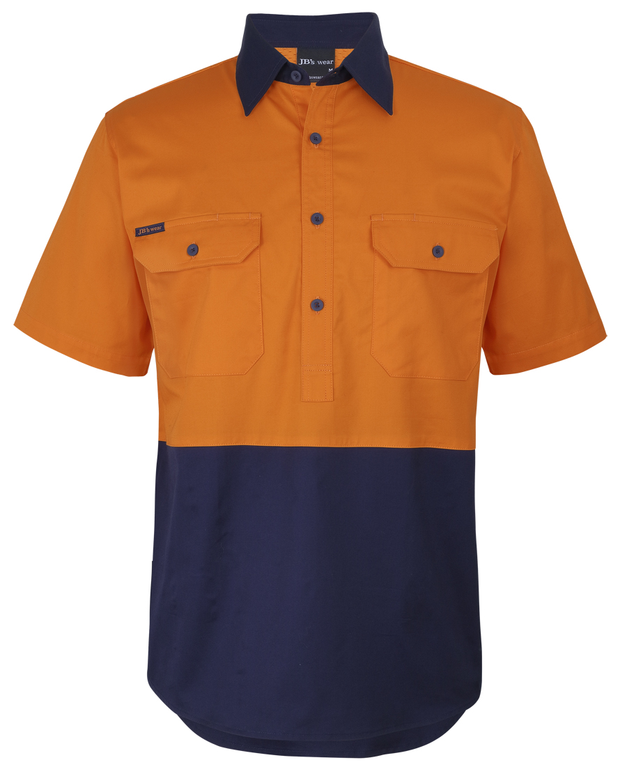 6HVCW JB's Hi Vis Close Front SS 150G Work Shirt