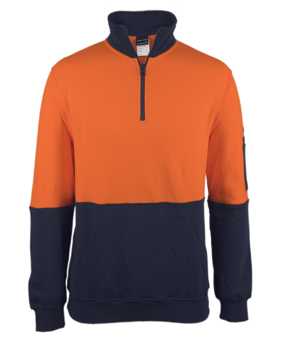 6HVFM JB's Hi Vis 310 Cotton 1/2 Zip Fleece - Image 4