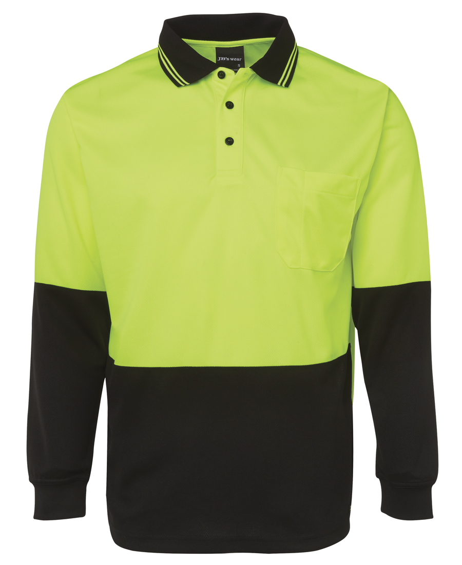 6HVPL JB's Hi Vis LS Traditional Polo