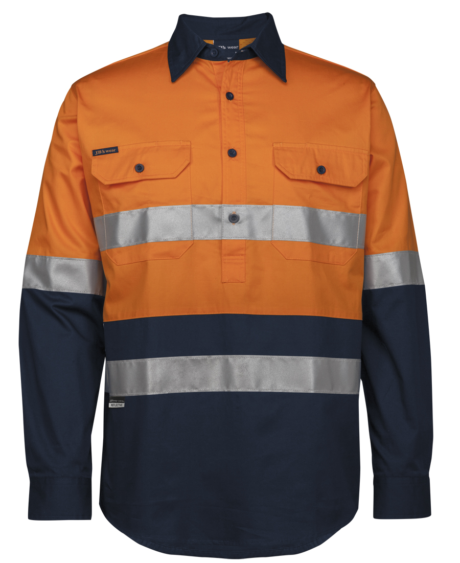 6HWCS JB's Hi Vis (D+N) Close Front LS 150G Work Shirt