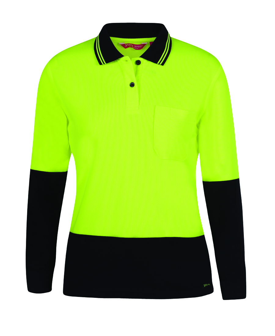 6LHCL JB's Ladies Hi Vis LS Comfort Polo