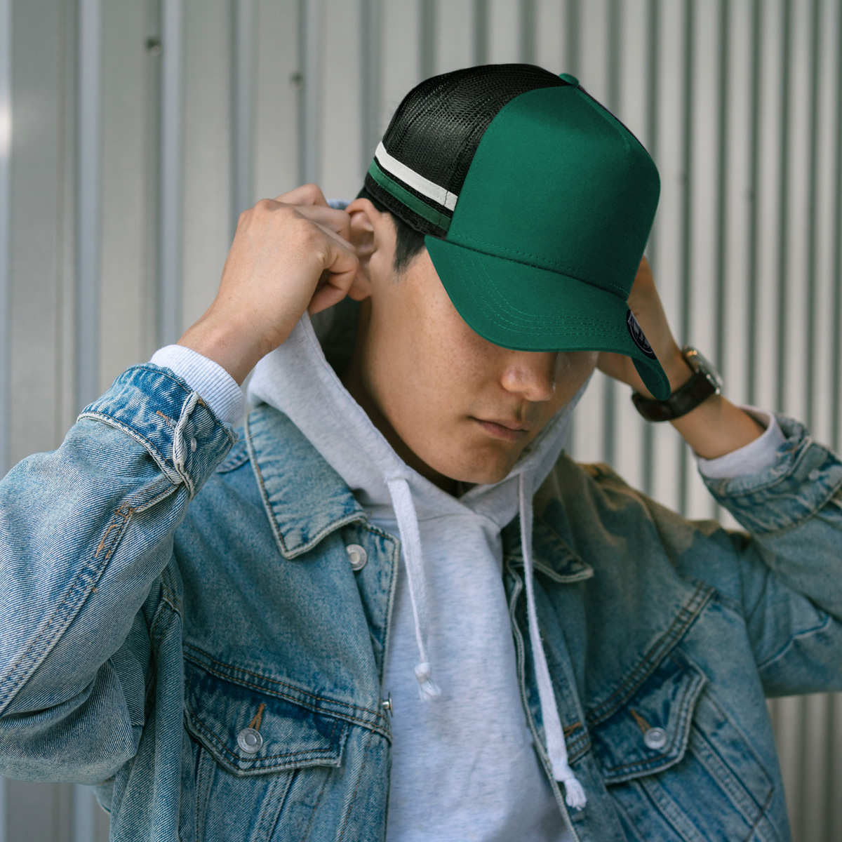 7050 Striped Trucker