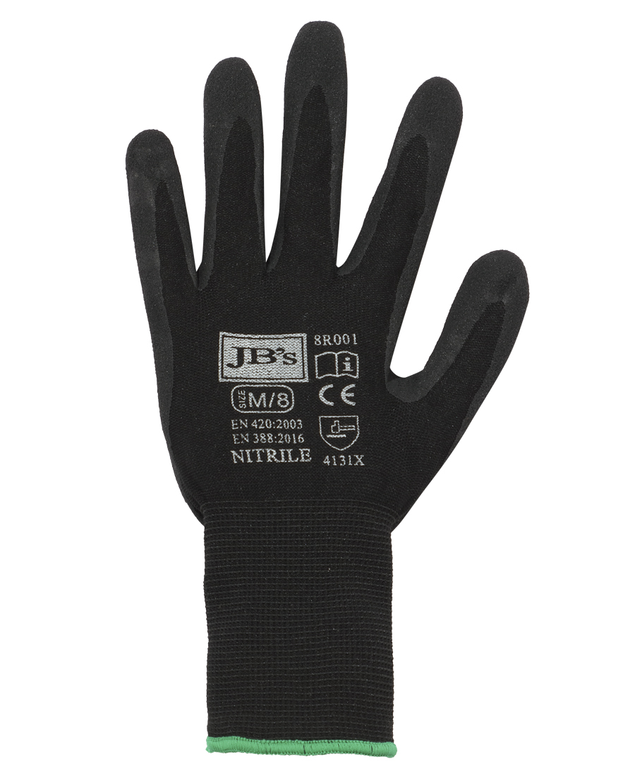 8R001 JB's Black Nitrile Glove (12 Pack)