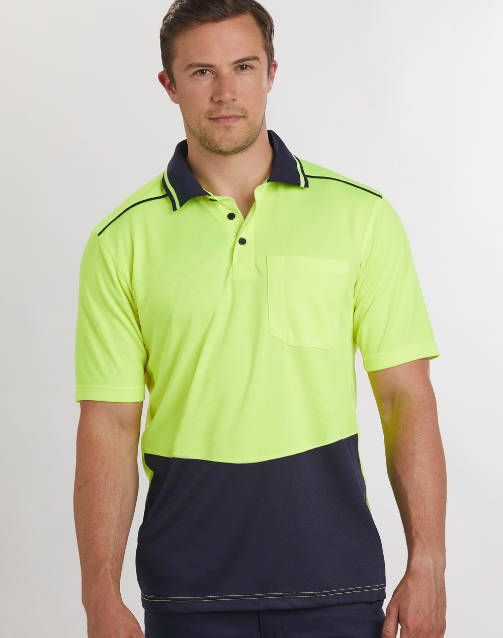 SW81 Unisex Hi-Vis Bamboo Charcoal SS Polo - Image 2