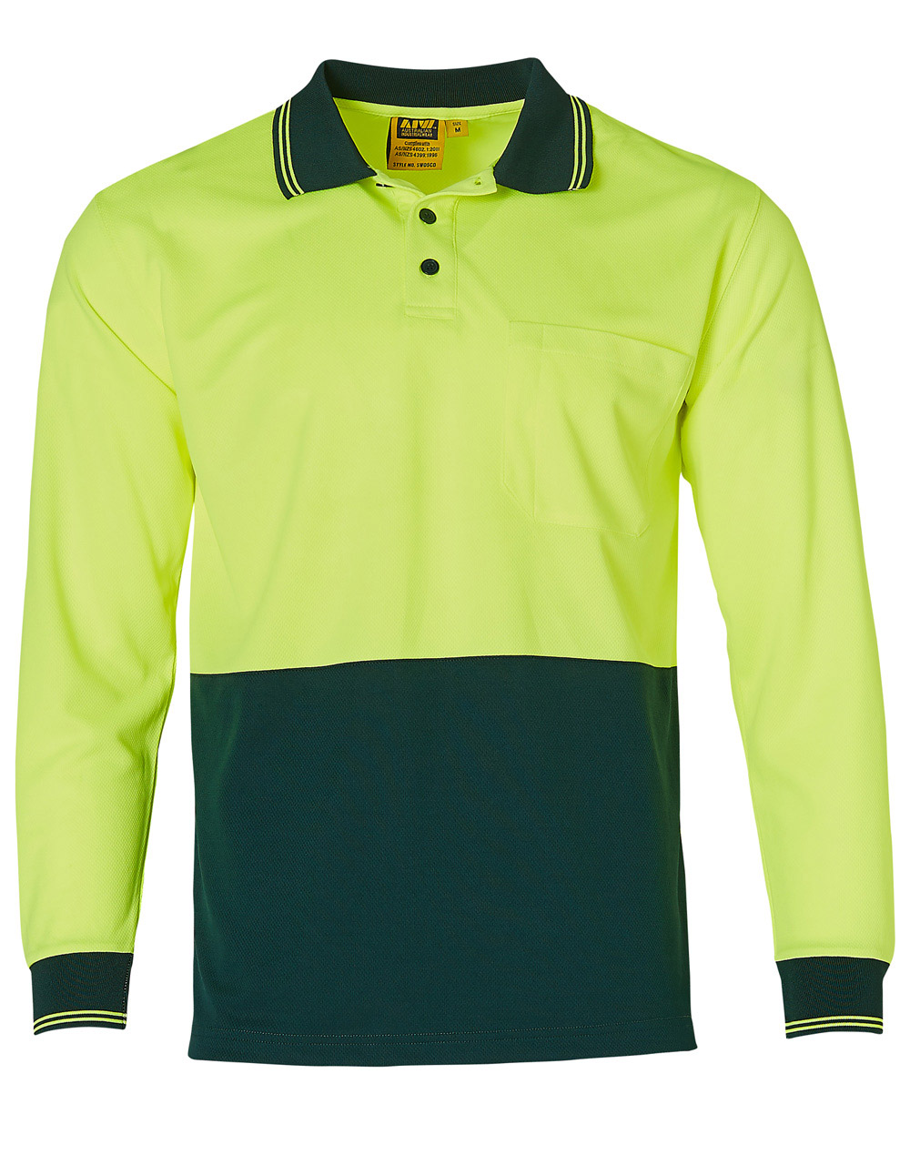 SW05CD Hi Vis Long Sleeve Cooldry Safety Polo - Image 3