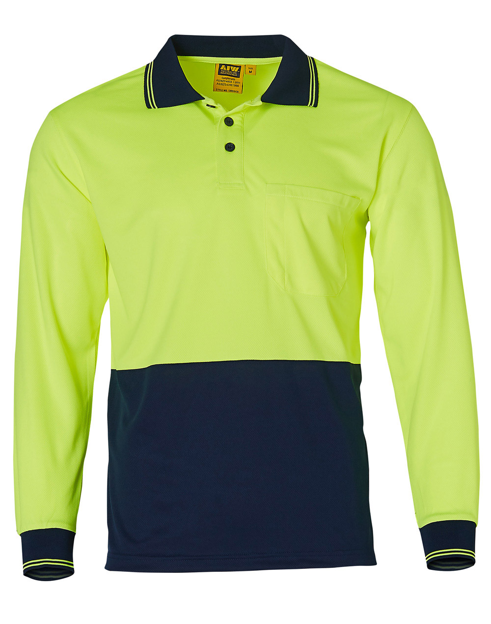 SW05CD Hi Vis Long Sleeve Cooldry Safety Polo - Image 4